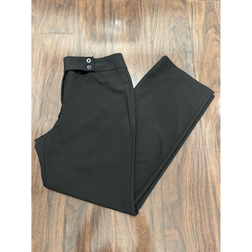 Gloria Vanderbilt Black Textured Dress Pants Straight Leg Trousers